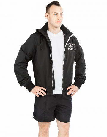 Спортивная толстовка куртка STP WIND BREAKER Спортивная толстовка куртка STP WIND BREAKERМужские куртки и толстовки<br>Укороченная спортивная куртка на подкладке с капюшоном. Спереди карманы. Застежка молния металлическая. В капюшоне проходит тесьма. Рукава на двойной резинке. Модель декорирована апликацией и вышивкой. Идеально подойдет к джинсам.<br><br>Размер INT: XL<br>Цвет: Черный