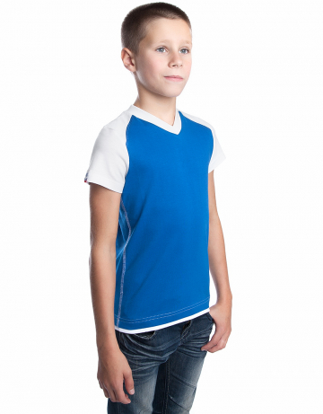 Спортивная футболка PROMO JUNIOR Спортивная футболка PROMO JUNIORФутболки<br>Юниорская футболка с коротким рукавом. V - образный вырез горловины.<br><br>Размер INT: XL<br>Цвет: Синий