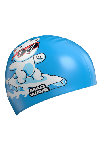 

Силиконовая шапочка для плавания Bear, Голубой, Силиконовая шапочка для плавания Bear